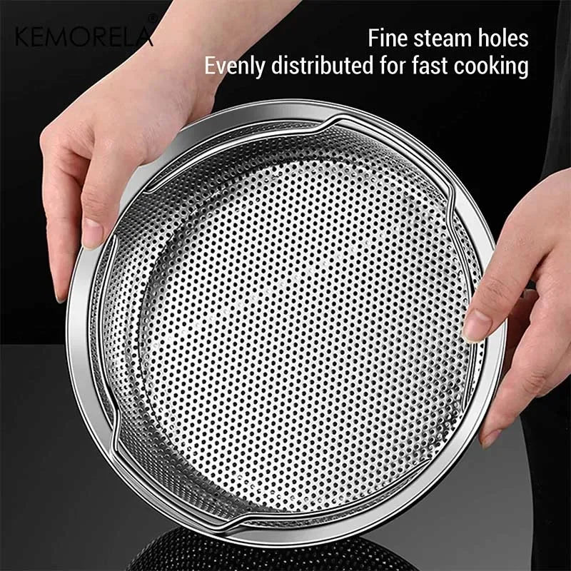 KEMORELA Stainless Steel Steam Basket with Foldable Handle Steamer Basket Axl