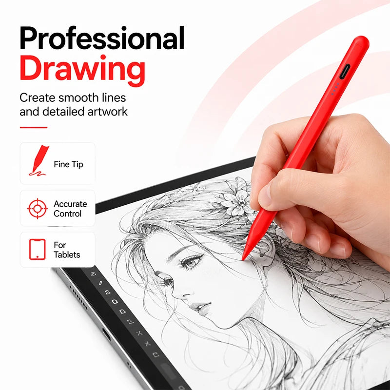 Universal Capacitive Stylus Pen – 18H Battery, Magnetic USB-C Capacitive Stylus Pen Axl