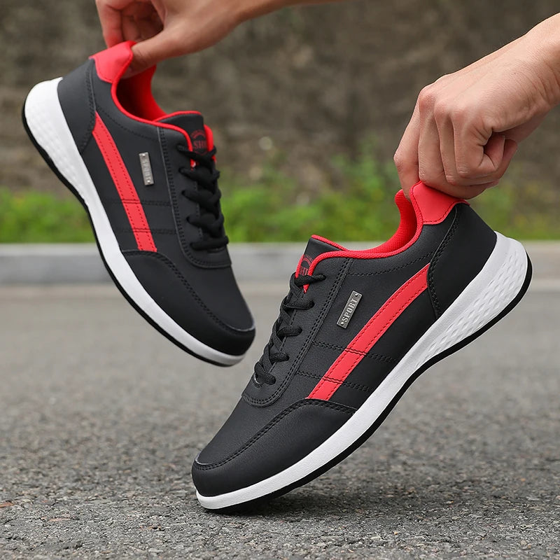 ZULIWAGN Men's Lightweight Anti-Slip Vulcanized Sneakers | Plus Size Men's Sneakers Axl Black Red 48
