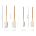 4-Piece Silicone Spatula Set with Wood Handles | Baking Silicone Spatula Set Axl 4Pcs