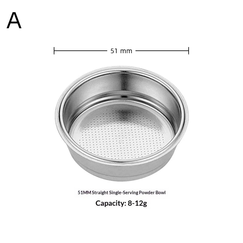 Bottomless Coffee Filter Basket 51mm 54mm 58mm – Stainless Steel Espresso Filter Basket Axl A