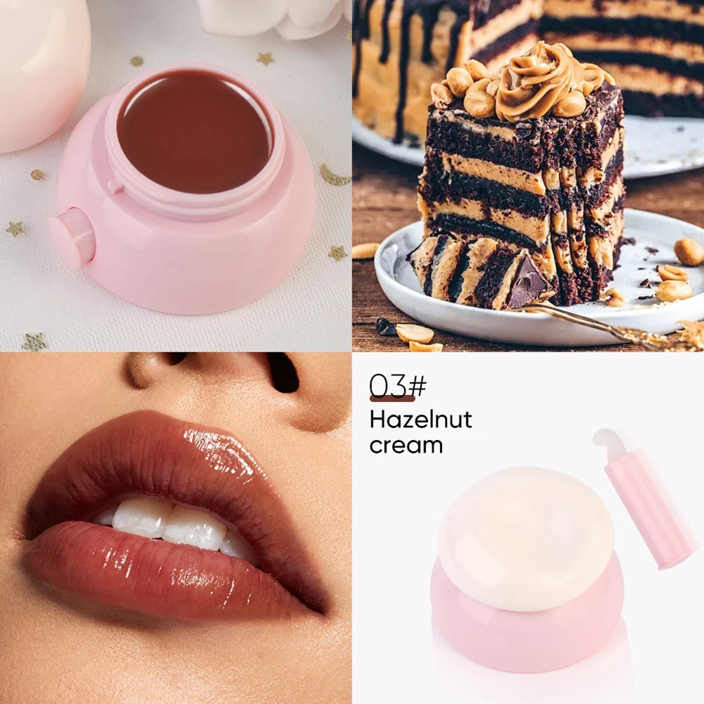 Vegan Tinted Lip Gloss with Brush – Hydrating Fruit Jam Lip Balm Tinted Lip Gloss Axl 03 5pcs with logo