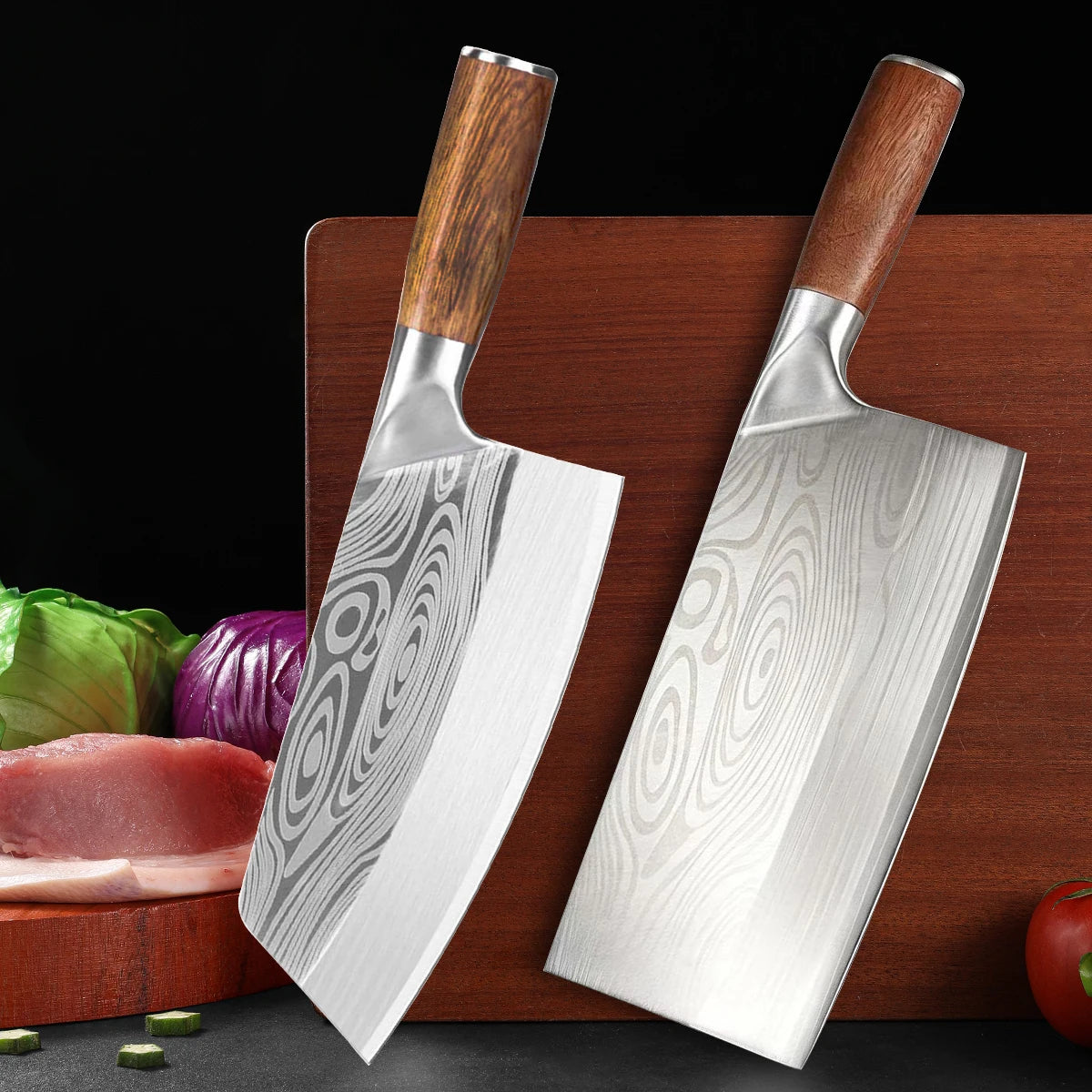 Professional Japanese Santoku Chef Knife – Stainless Steel Santoku Chef Knife Axl 2PCS A