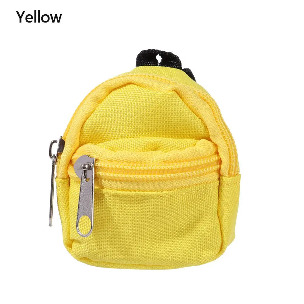 Mini Doll Backpack – Cute Cloth School Bag for 1/6 BJD Dolls Doll Accessory Axl yellow