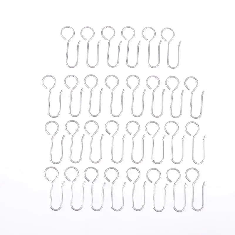 30-Pack Metal S-Hook Curtain Track Rings – Ceiling & Shower Curtain Track Hooks Axl