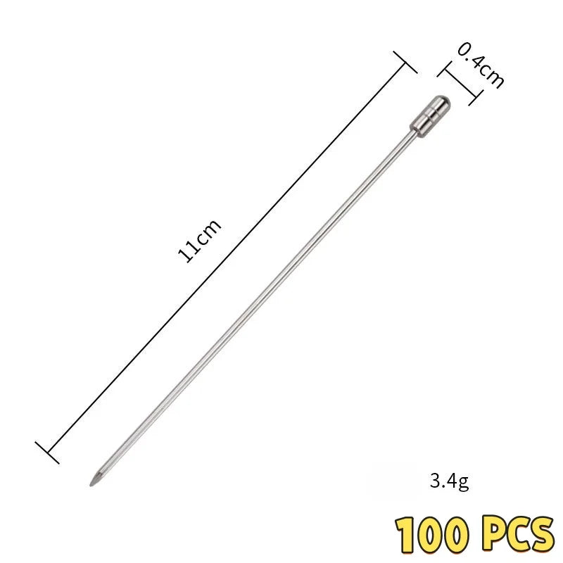 Stainless Steel 304 Cocktail Picks – Fruit Skewer Set 10/50/100 Cocktail Picks Axl Cylinder-100 PCS