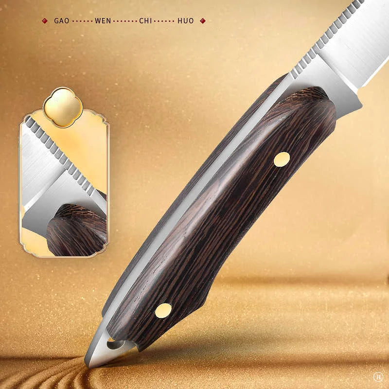Hand-Forged Carbon Steel Kitchen Knife | Wood Handle & Cover Forged Kitchen Knife Axl