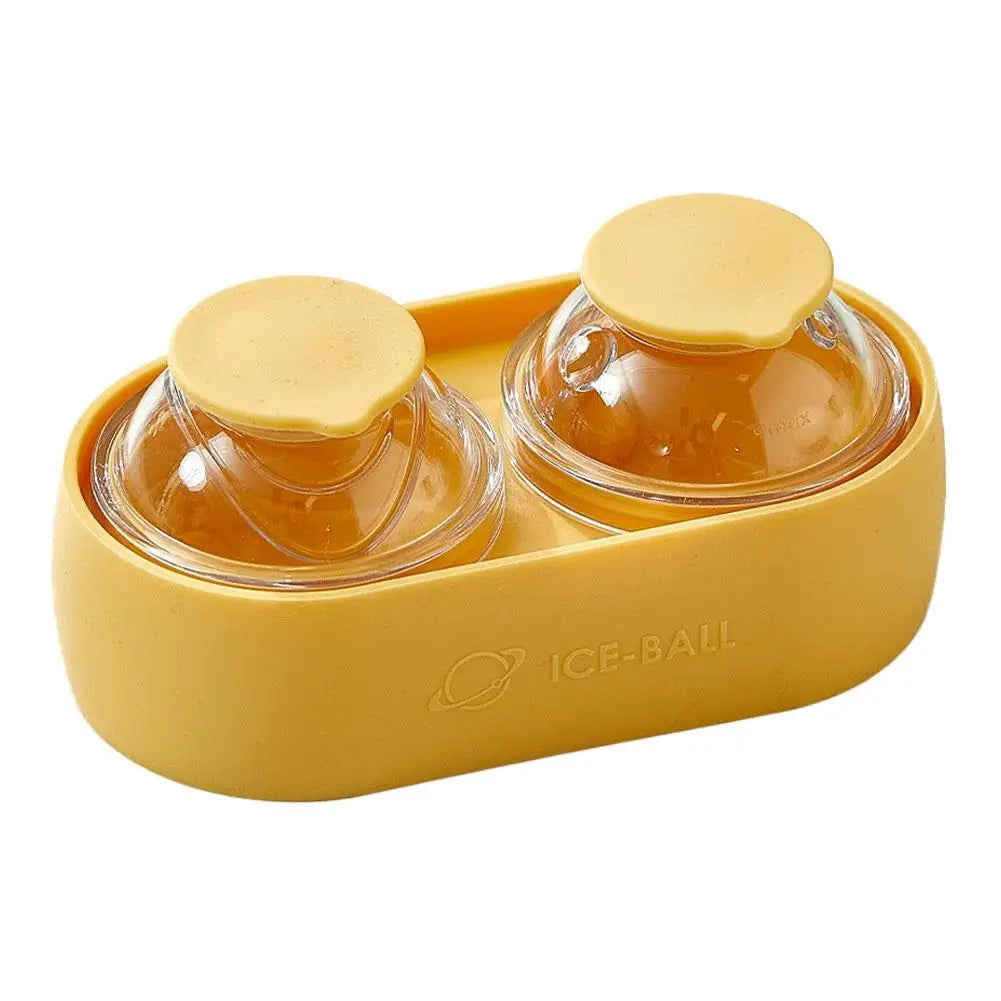 Moon Texture Silicone Ice Ball Mold – 2 Large Sphere Cavities Silicone Ice Mold Axl Yellow