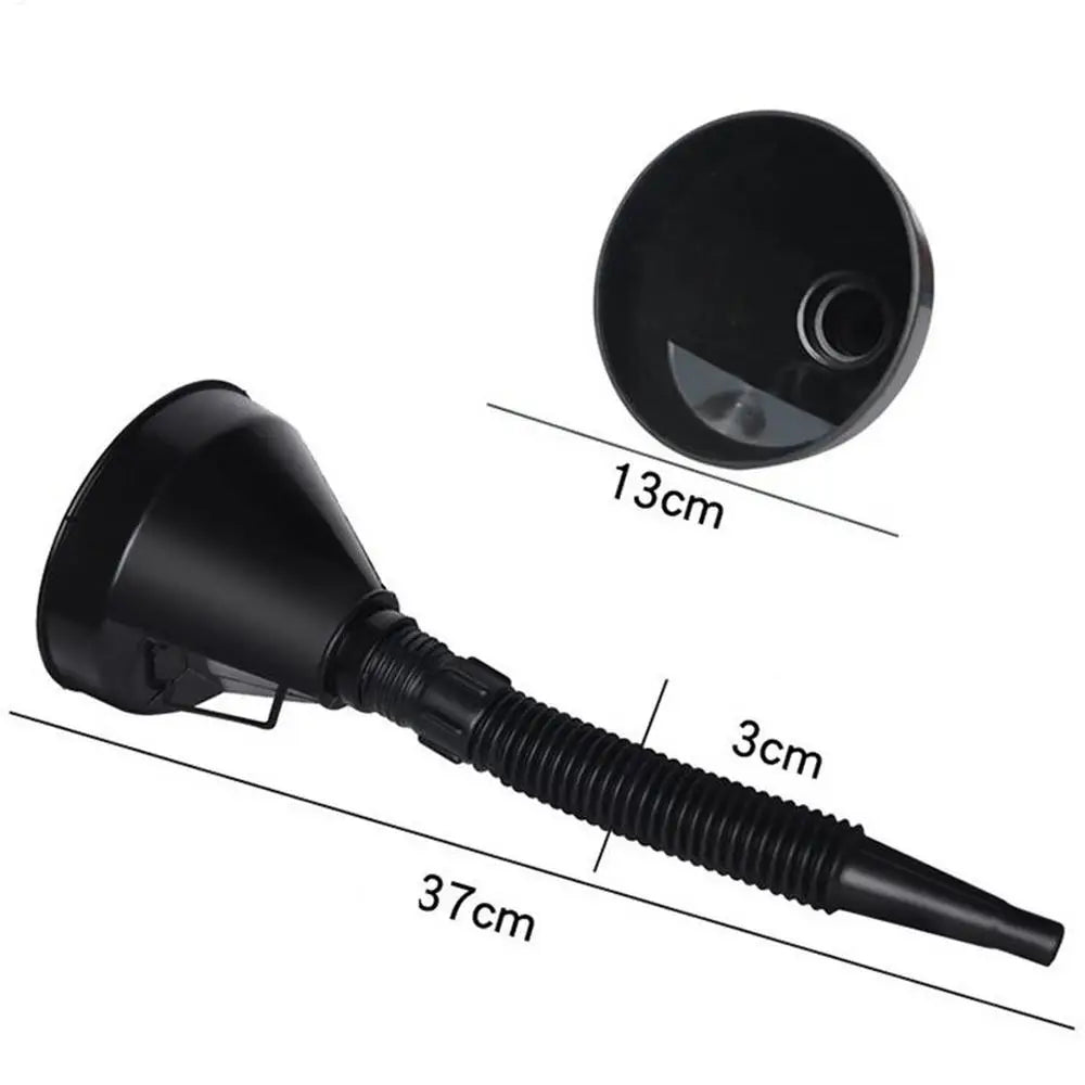 Wide Mouth Flexible Fuel Funnel with Strainer | Car, Truck & Bike Automotive Fuel Funnel Axl Black