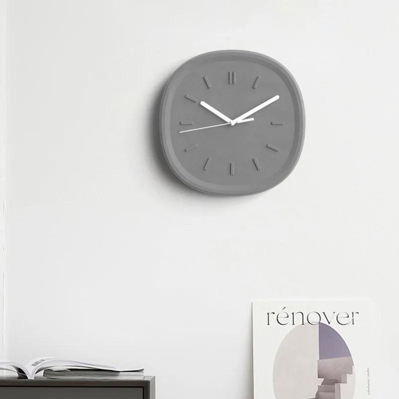 Modern Silent Wall Clock – Concrete & Metal Minimalist Design Silent Wall Clock Axl