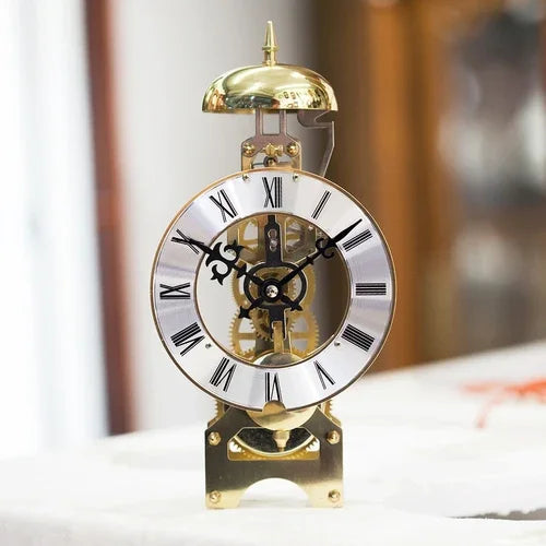 Nordic Antique Mechanical Desk Clock – Gold Metal Gear 8-Inch Mechanical Desk Clock Axl Style 9