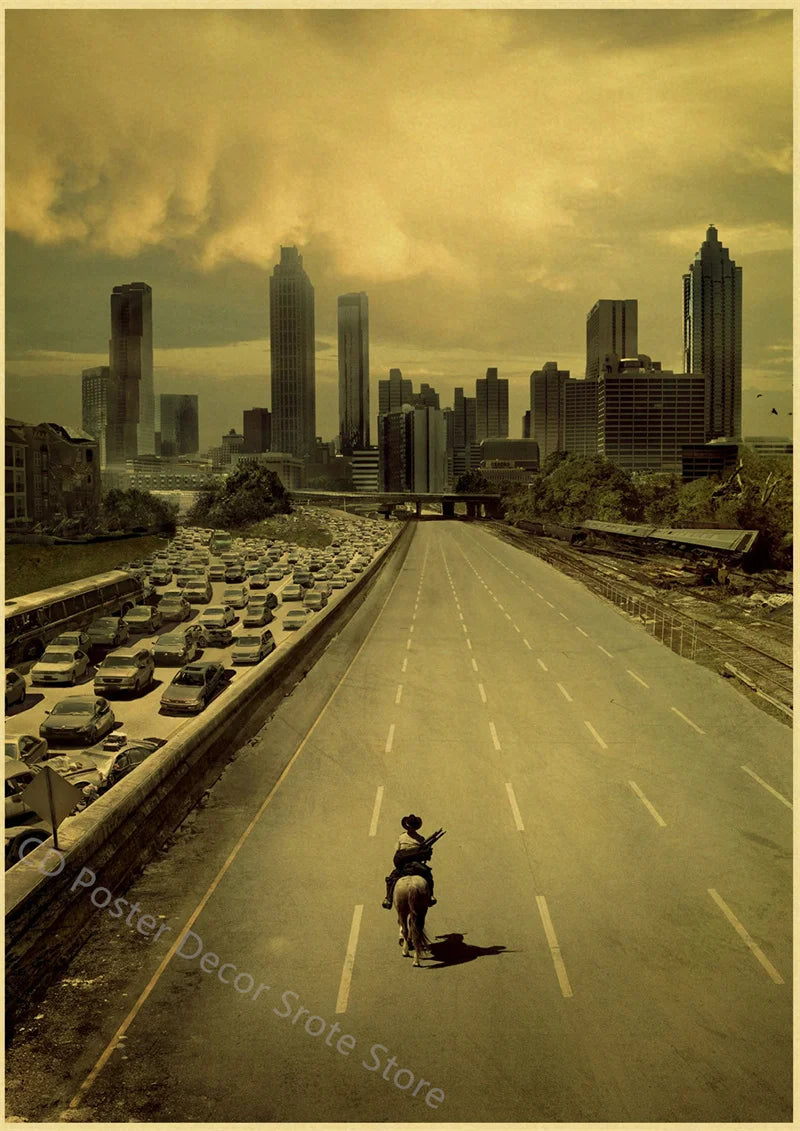 Walking Dead Retro Vintage Poster | Wall Art Print A3/A4 Wall Art Poster Axl 33 A3