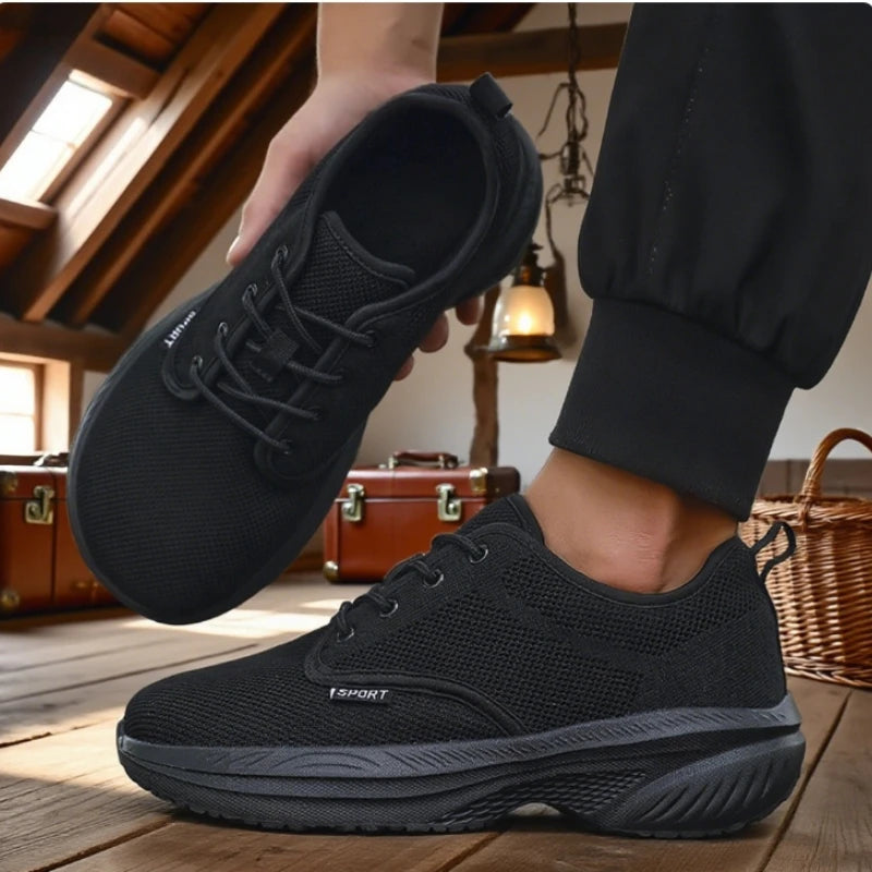 ZULIWAGN Wide Fit Breathable Running Sneakers | Soft Sole Running Sneakers Axl All Black 46