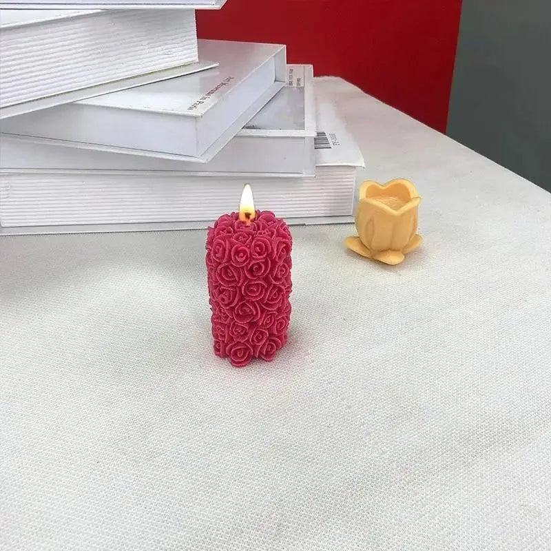 Rose Cylinder Silicone Mold – Candle, Soap & Craft DIY Silicone Craft Mold Axl