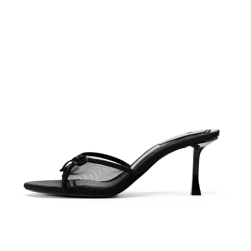 Lorilury Women's Bow Kitten Heel Sandals – Slip-On Summer Kitten Heel Sandals Axl