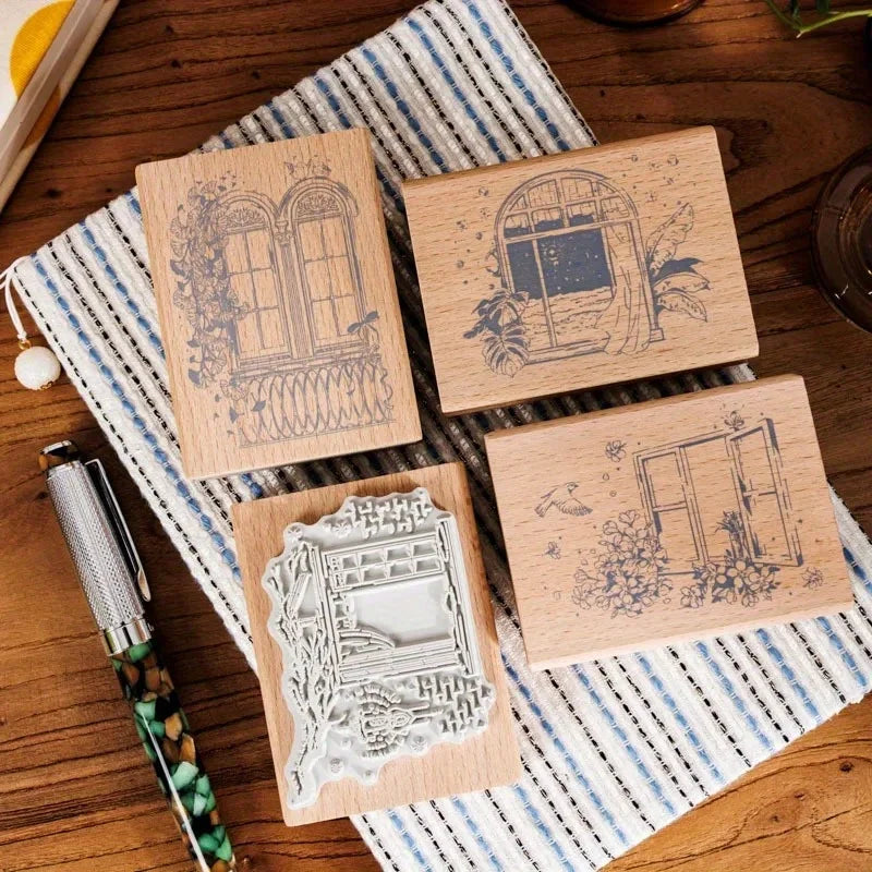Wooden Rubber Stamp – Journal & Card Lover Seal | Nature Motifs Decorative Rubber Stamp Axl