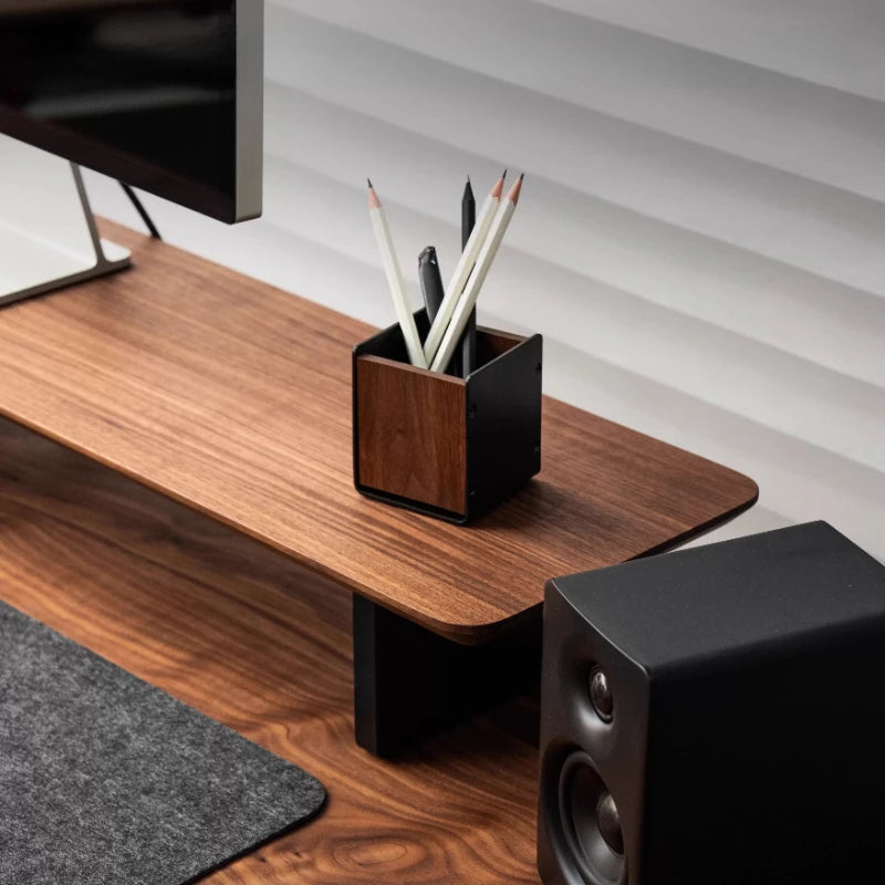 M20 Walnut Solid Wood Monitor Stand & Desktop Storage Rack Monitor Stand Rack Axl