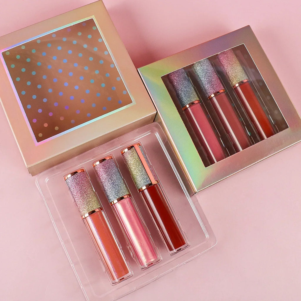 Private Label Vegan Lip Gloss Set | Custom Logo Makeup Kit Private Label Lip Gloss Axl