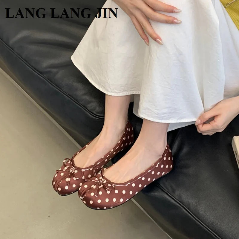 Women's Bow Knot Ballet Flats – Slip-On Loafer Casual Shoes Ballet Flats Axl