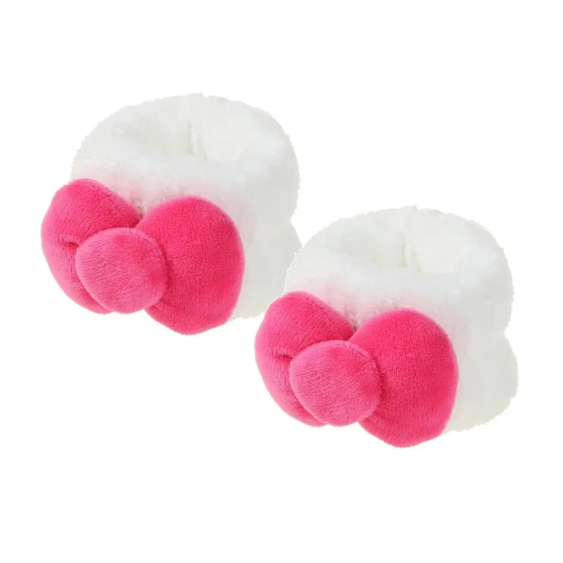 White Pink Plush Cat Ear Headband & Scrunchies Set Hair Accessory Set Axl