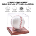Acrylic Baseball Display Case – Clear Wood Base Collectible Stand Baseball Display Case Axl Default Title