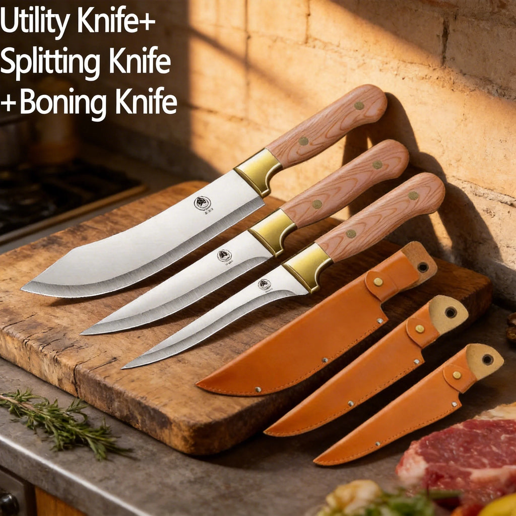 Stainless Steel Boning Knife Set – Butcher Knife 1/2/3 Pcs Boning Knife Set Axl