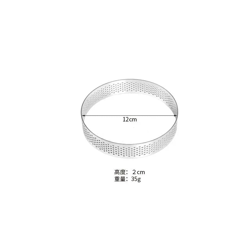 Stainless Steel Mousse Cake Mold – Perforated Round Tart Ring Cake Baking Mold Axl 12cm