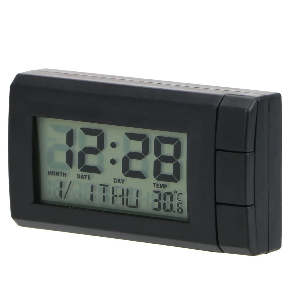 Car LCD Digital Clock – Time, Date & Temperature Display Car Digital Clock Axl