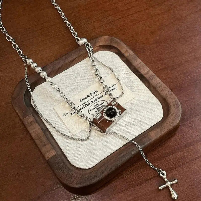 Vintage Camera Pendant Necklace – Y2K Kpop Punk Unisex Pendant Necklace Axl