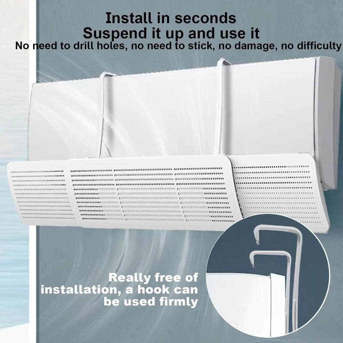 Wall-Mounted AC Air Deflector – Adjustable Airflow Baffle AC Air Deflector Axl