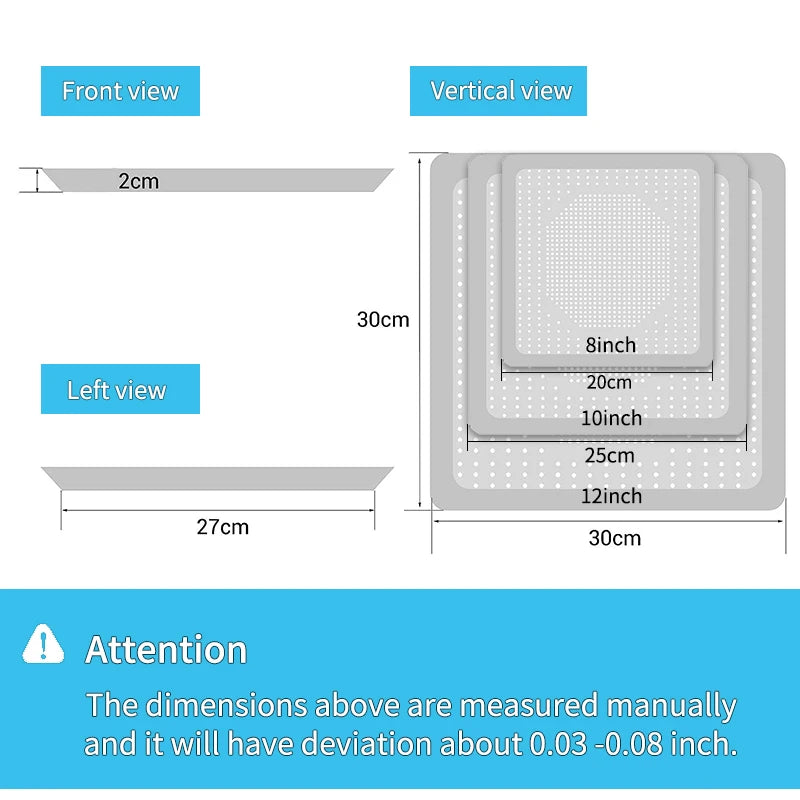Nonstick Square Perforated Pizza Pan – 8/10/12 Inch Aluminum Pizza Baking Pan Axl