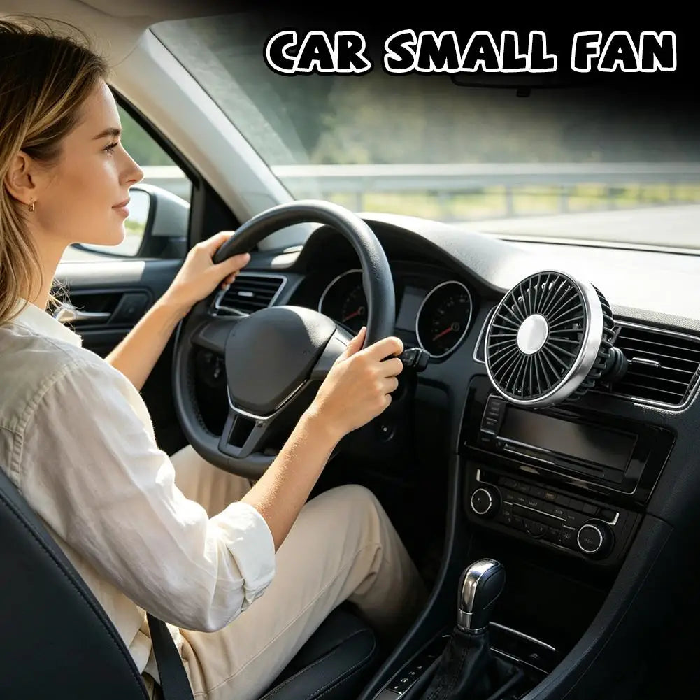 USB Clip-On Car Vent Fan – 360° Rotatable LED Mini Fan Car Vent Fan Axl