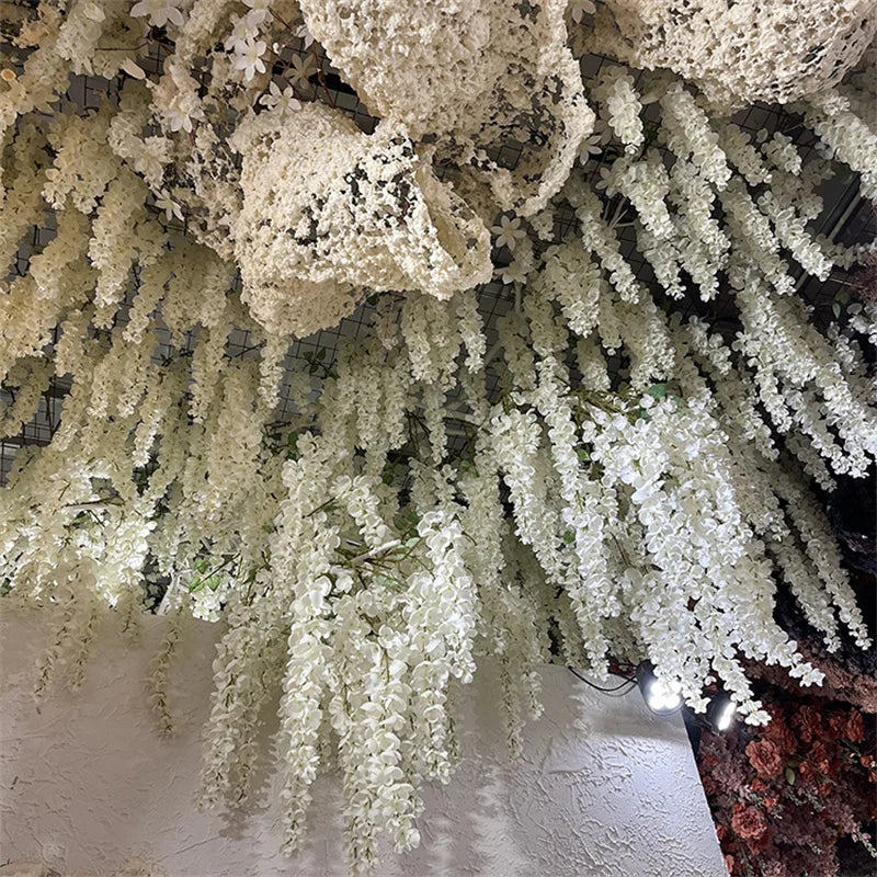 Artificial Wisteria Hanging Flower Strings – 6 Stem Wall Decor Artificial Hanging Flowers Axl