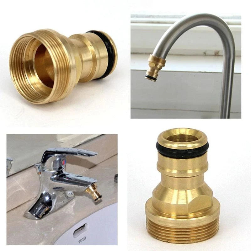 Brass Threaded Tap Connector – Kitchen & Garden Faucet Adapter Tap Connector Adapter Axl