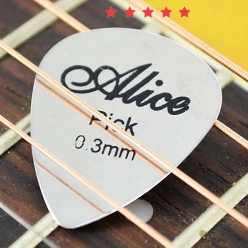 Stainless Steel Guitar Picks – 5/10 Pack Silver Plectrums Guitar Picks Axl