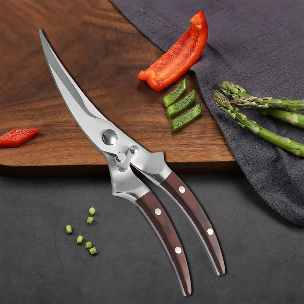 Multi-Functional Kitchen Scissors – Non-Slip BBQ & Bone Shears Kitchen Scissors Axl Scissors-Red