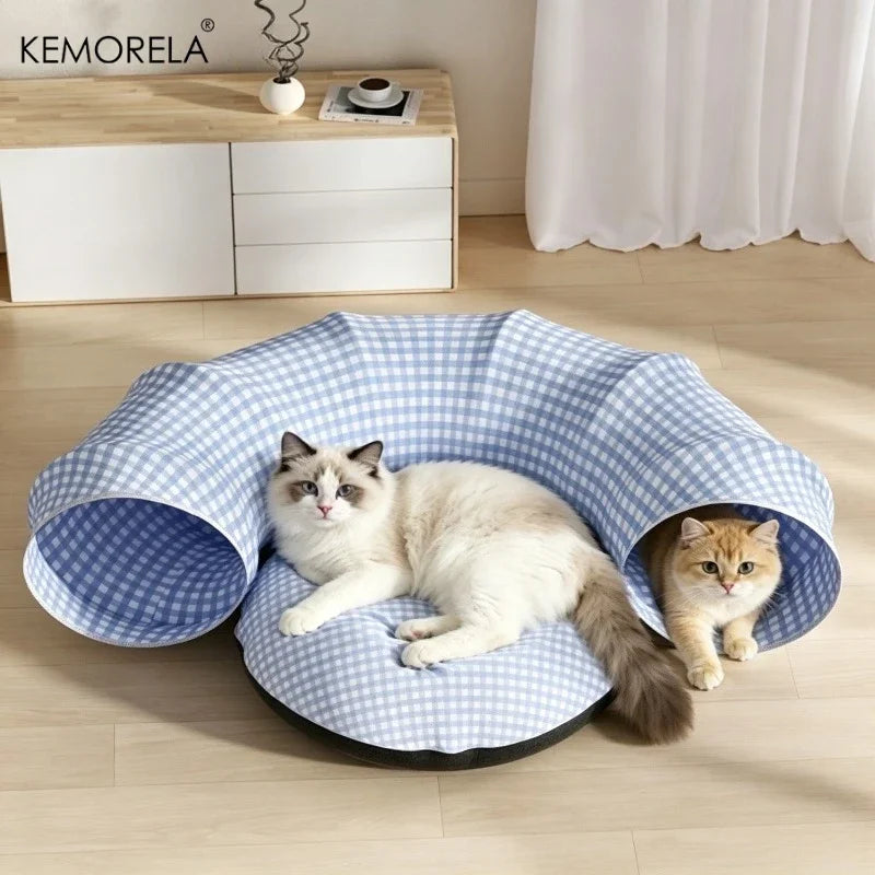 KEMORELA Foldable Cat Tunnel Bed – Washable & Breathable Cat Tunnel Bed Axl