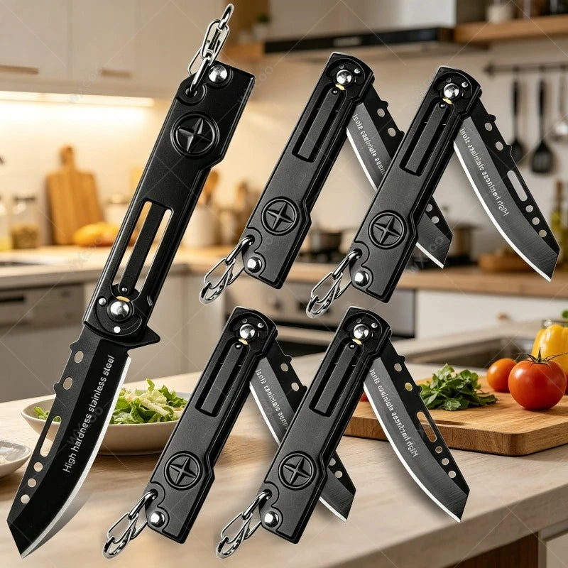 WXCOO Folding Paring Knife – Mini Stainless Steel Keychain Knife Folding Paring Knife Axl