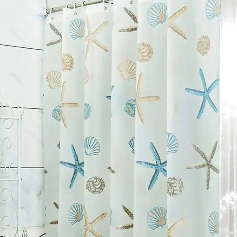 Waterproof Shower Curtain Set 180×200cm + 12 Hooks | PEVA Shower Curtain Set Axl