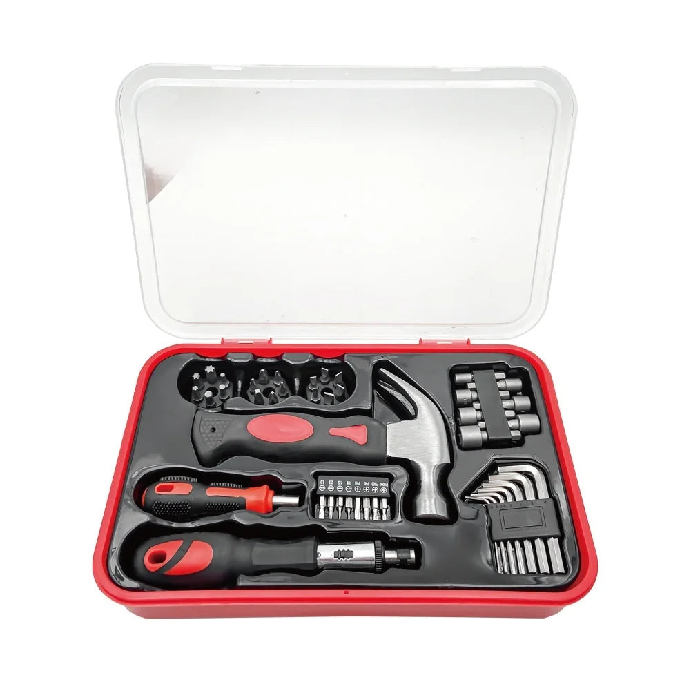 43-Piece Home Repair Tool Kit – Hammer, Ratchet & Sockets Hand Tool Set Axl China Mainland