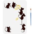 Mouse & Cheese Painting Stencil with Brush – 8.3x11.7 in Painting Stencil Axl AECH04-18670