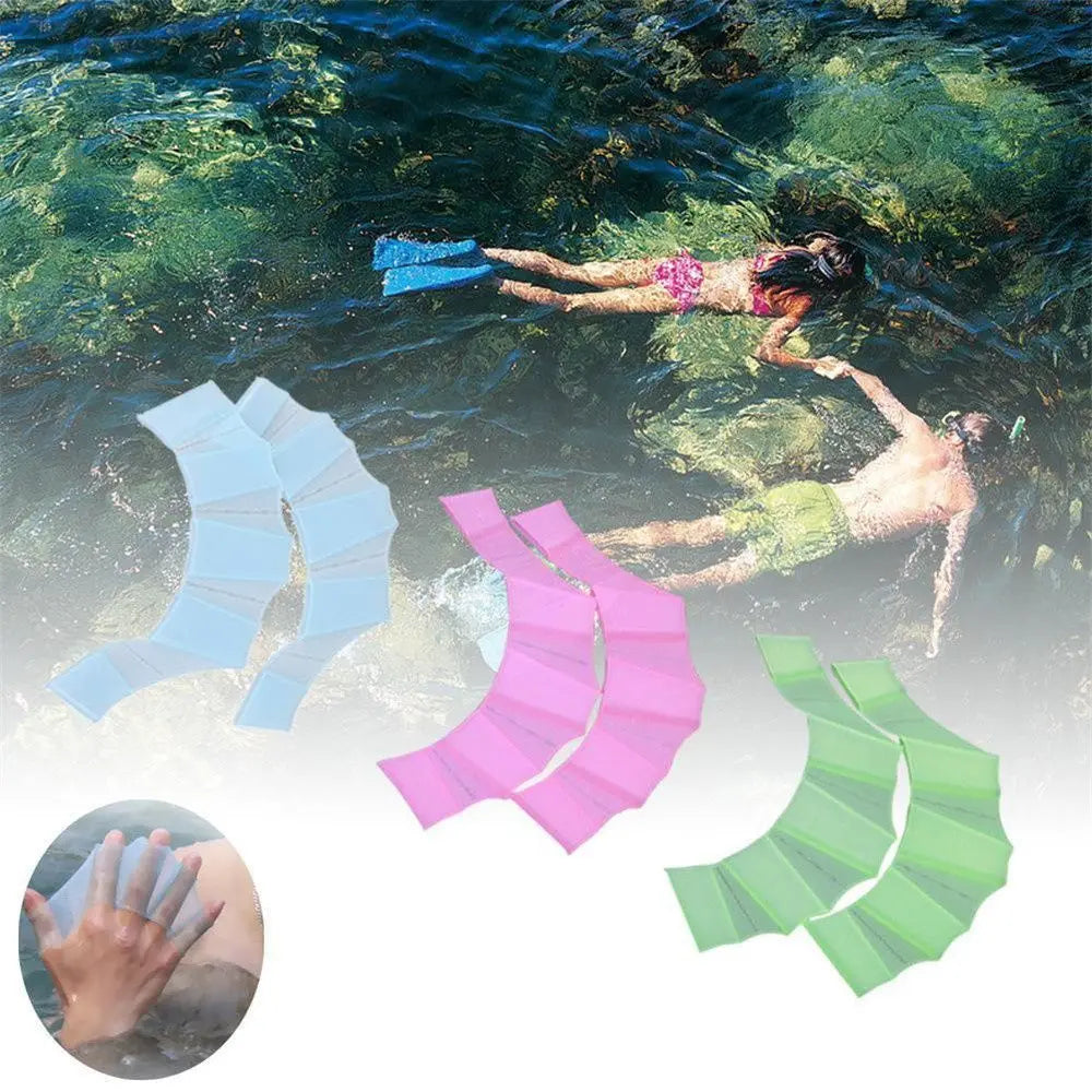 Silicone Frog Webbed Swimming Gloves – Hand Fins S/M/L Swim Training Gloves Axl