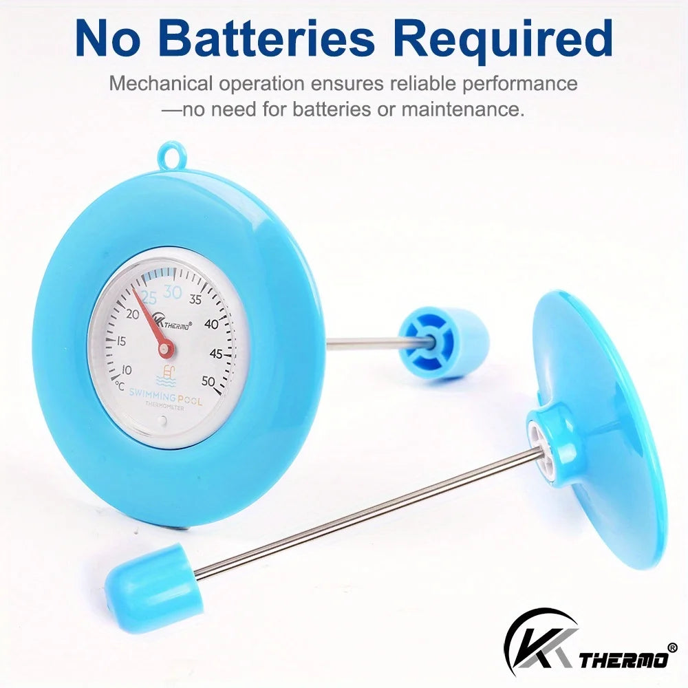 Floating Pool Thermometer – Battery-Free Dial, 10–50°C Pool Thermometer Axl