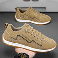 Men's Leather Athletic Sneakers – Lightweight Breathable Running Shoes Men's Athletic Sneakers Axl Brown 46