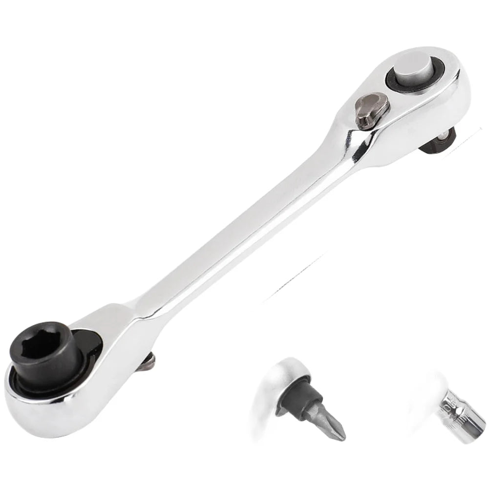 1/4" 72-Tooth Dual Head Ratchet Wrench – Quick-Release Bit Handle Ratchet Wrench Axl type A China Mainland
