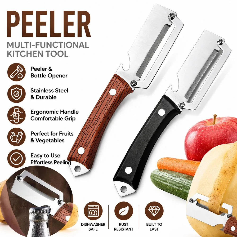 2-in-1 Vegetable Peeler & Bottle Opener | Ergonomic Handle Vegetable Peeler Axl