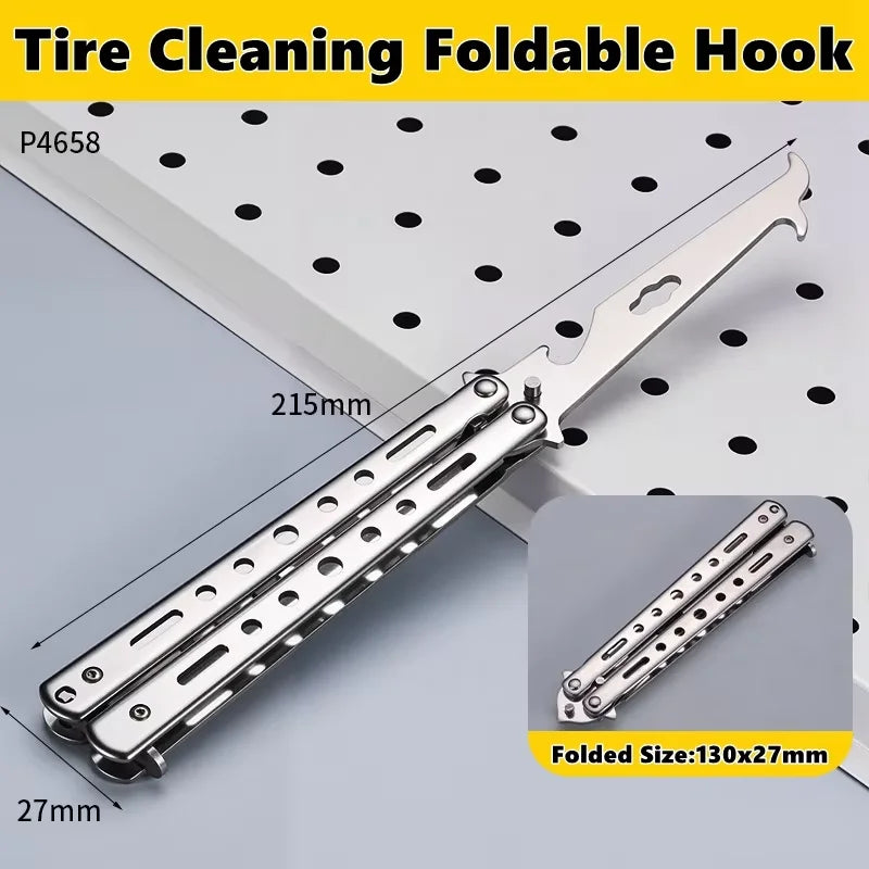 YRIDEFE Foldable Butterfly Practice Knife – Tire & Rock Tool Folding Practice Knife Axl 1pcs B