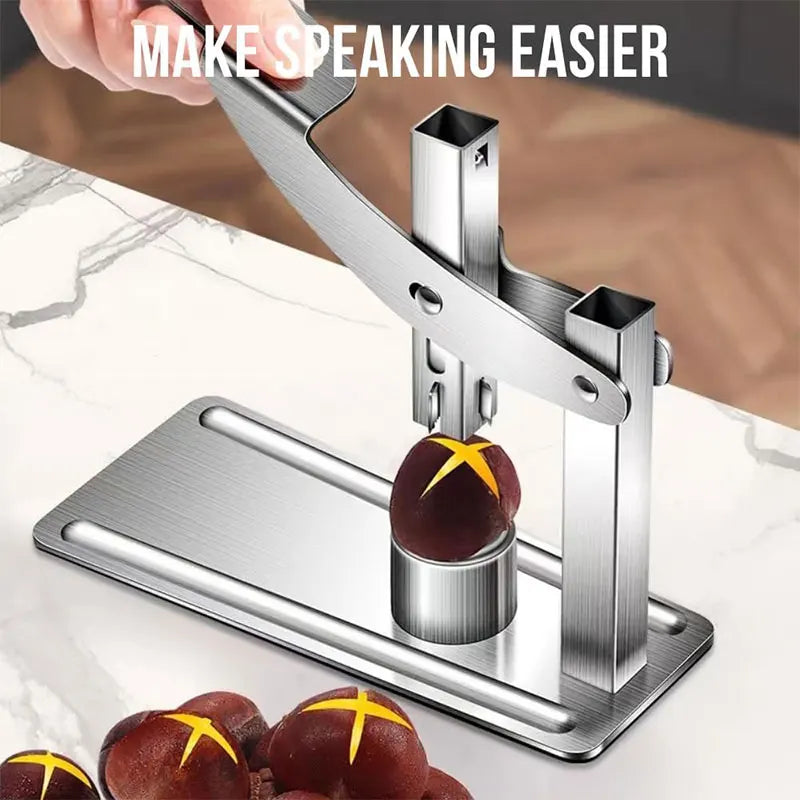 Stainless Steel Chestnut Cracker & Nut Opener – Non-Slip Handle Nut Cracker Tool Axl