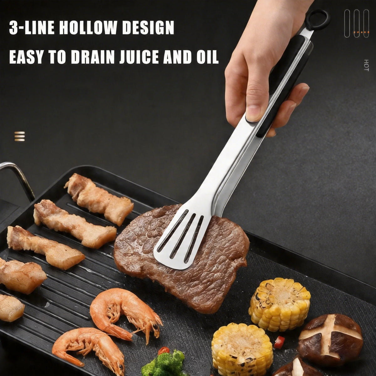 Stainless Steel BBQ Tongs – Non-Slip Long Handle Kitchen Tool BBQ Kitchen Tongs Axl