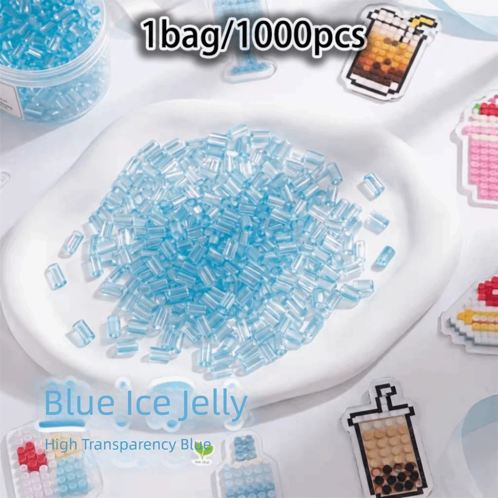 2.6mm Transparent Perler Beads DIY Kit – 7 Colors ~1000pcs DIY Craft Beads Axl transparent blue
